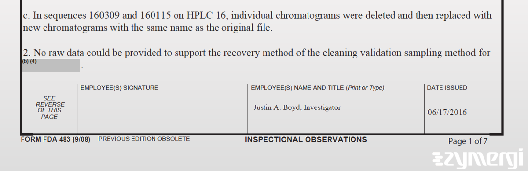 Justin A. Boyd FDA Investigator 