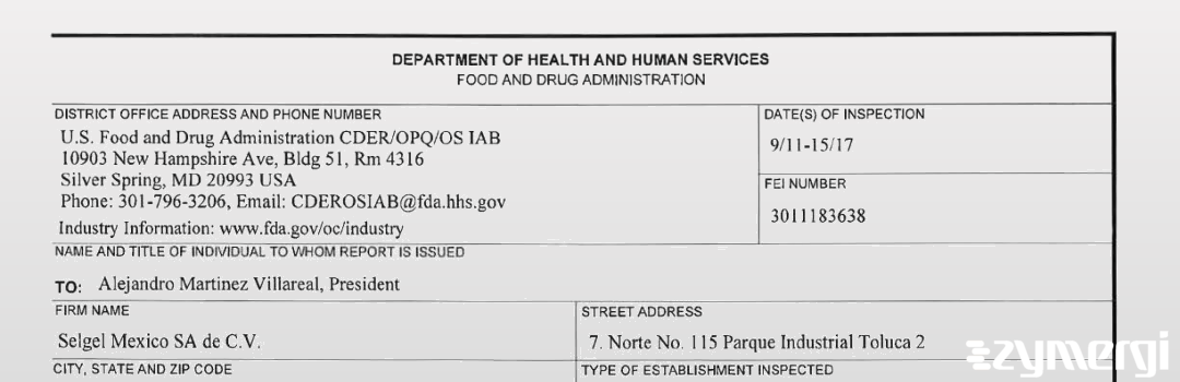 FDANews 483 Selgel Mexico Sa De Cv Sep 15 2017 top
