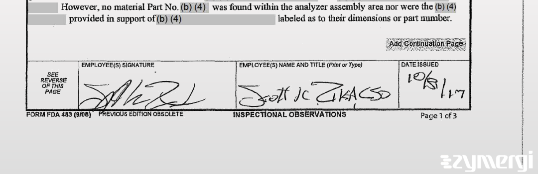 Scott K. Zika FDA Investigator