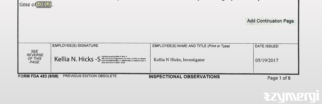 Kellia N. Hicks FDA Investigator 