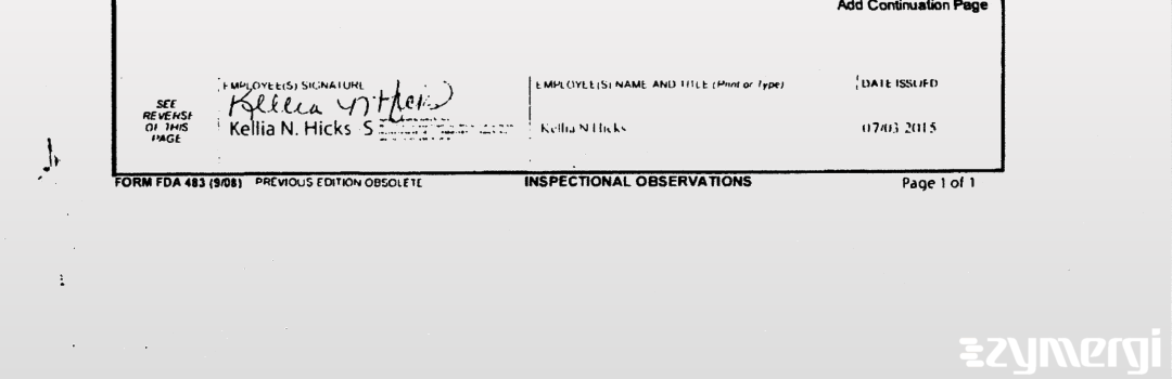 Kellia N. Hicks FDA Investigator