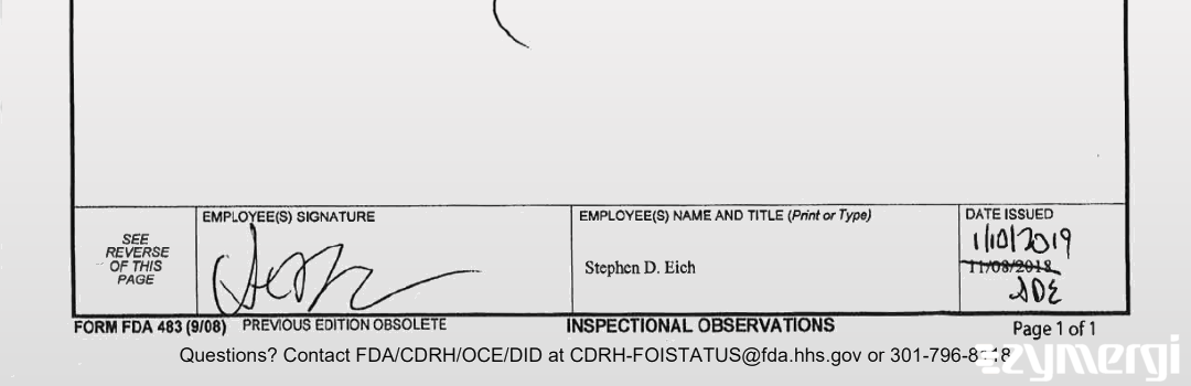 Stephen D. Eich FDA Investigator