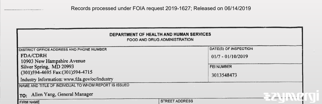 FDANews 483 SESMED (CAMBODIA) HEALTHCARE PRODUCT CO. LTD. Jan 10 2019 top