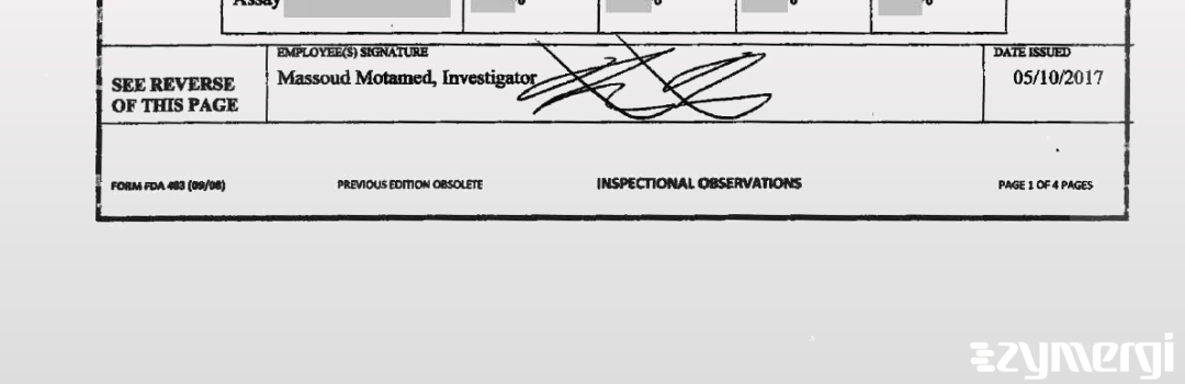 Massoud Motamed FDA Investigator