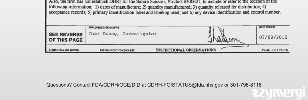 Thai T. Duong FDA Investigator 