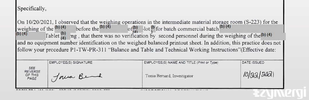 Tonia F. Bernard FDA Investigator