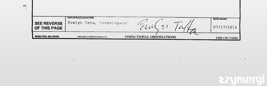 Evelyn Taha FDA Investigator 