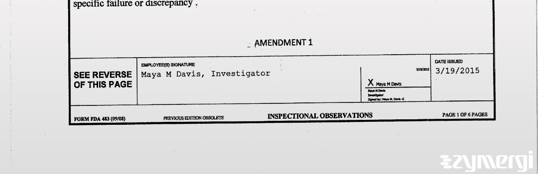 Maya M. Davis FDA Investigator 