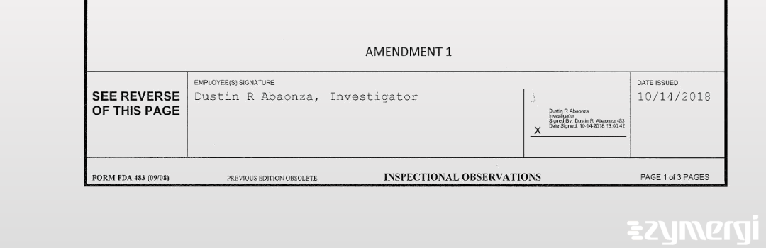 Dustin R. Abaonza FDA Investigator 