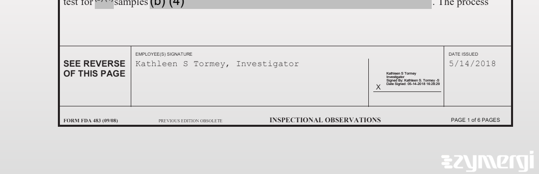 Kathleen S. Tormey FDA Investigator