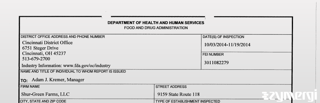 FDANews 483 Shur-Green Farms Nov 19 2014 top