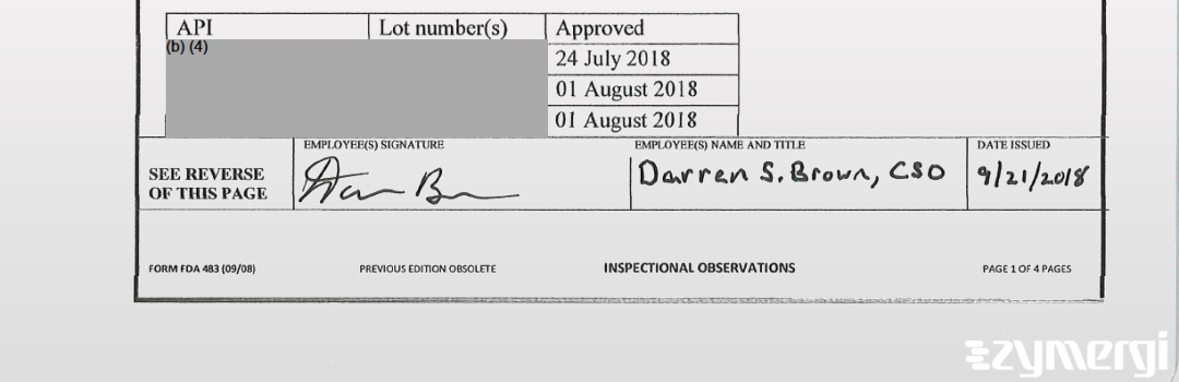 Darren S. Brown FDA Investigator