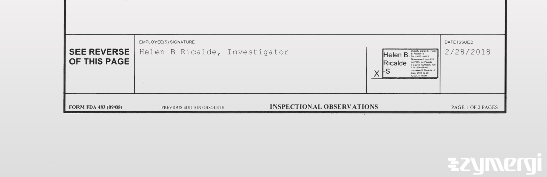 Helen B. Ricalde FDA Investigator