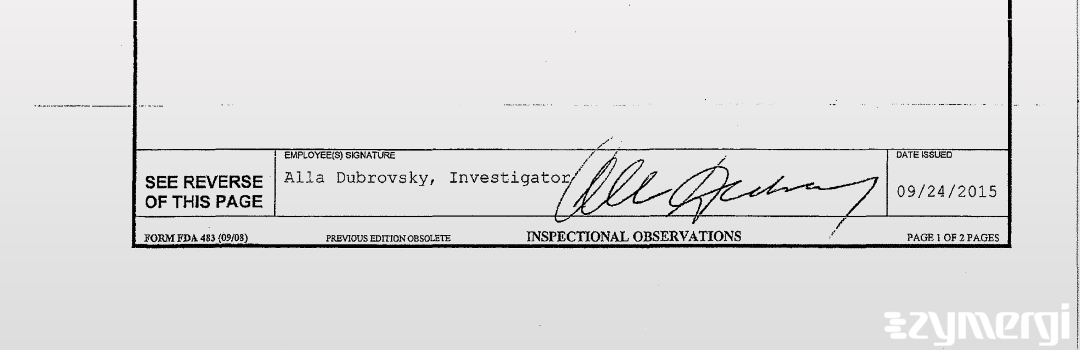 Alla Dubrovsky FDA Investigator