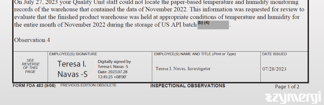 Teresa I. Navas FDA Investigator