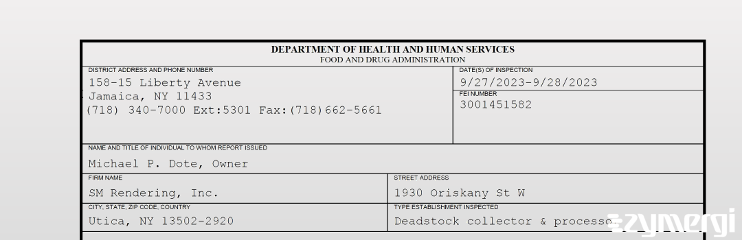 FDANews 483 SM Rendering, Inc. Sep 28 2023 top