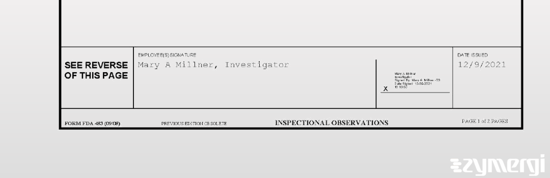 Mary A. Millner FDA Investigator