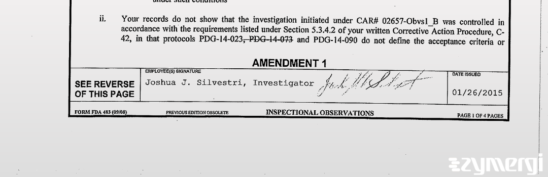 Joshua J. Silvestri FDA Investigator