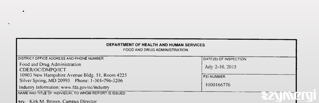 FDANews 483 SmithKline Beecham Limited Jul 10 2015 top