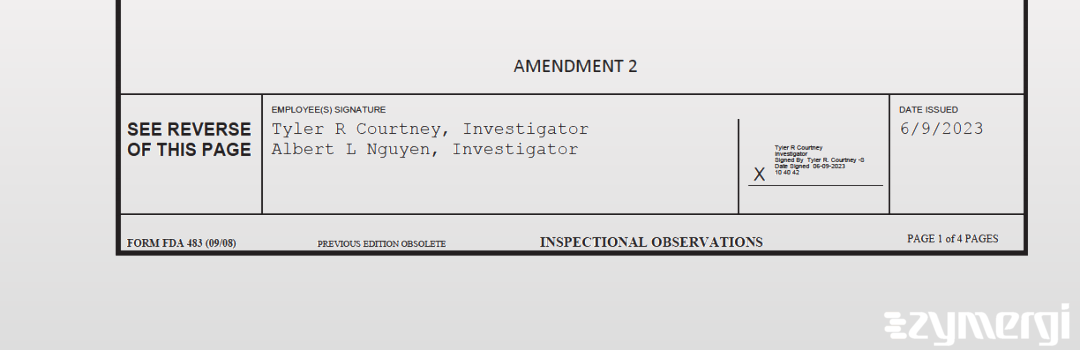 Tyler R. Courtney FDA Investigator Albert L. Nguyen FDA Investigator 