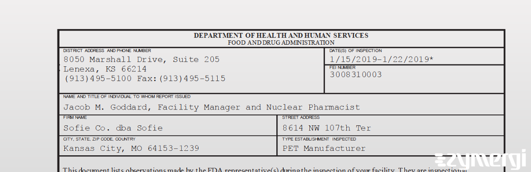 FDANews 483 Sofie Co., dba Sofie Jan 22 2019 top