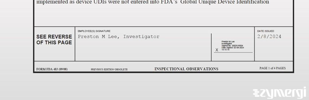 Preston M. Lee FDA Investigator 