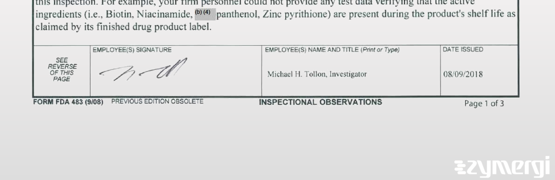 Michael H. Tollon FDA Investigator 