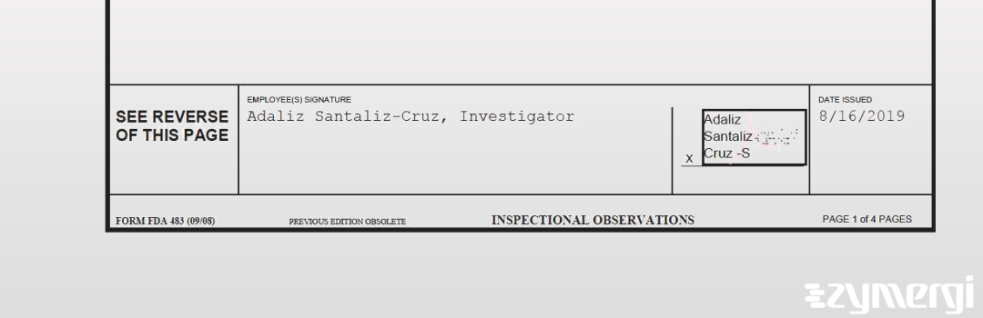 Adaliz Santaliz-Cruz FDA Investigator 