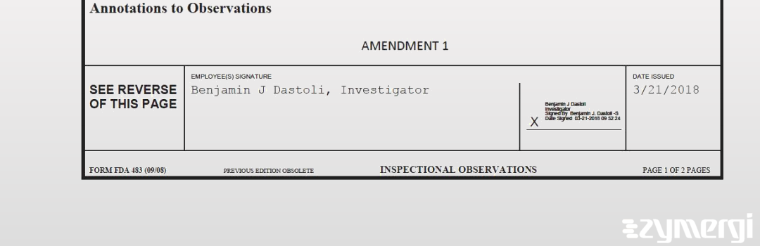 Benjamin J. Dastoli FDA Investigator
