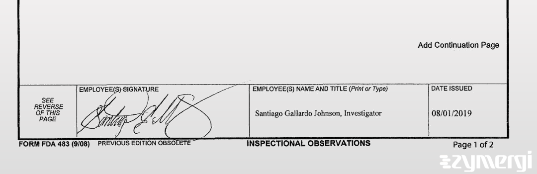 Santiago Gallardo Johnson FDA Investigator Linda Thai FDA Investigator Gallardo Johnson, Santiago FDA Investigator 