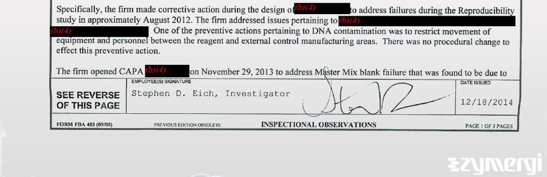 Stephen D. Eich FDA Investigator