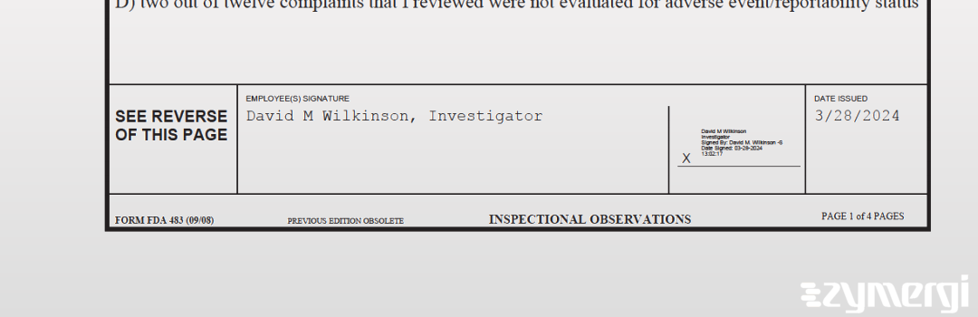 David M. Wilkinson FDA Investigator 