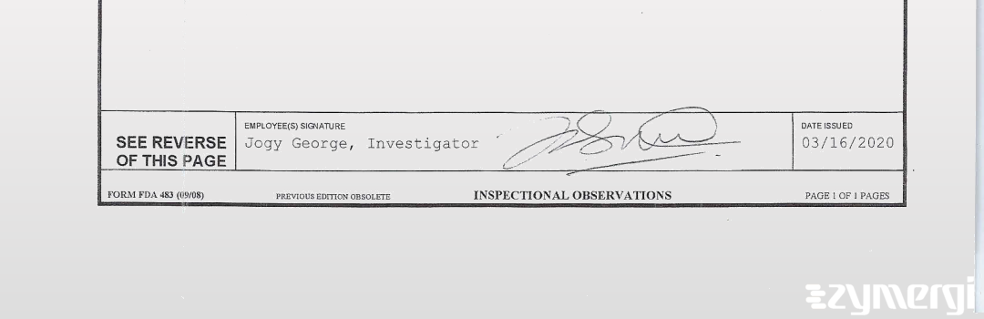 Jogy George FDA Investigator