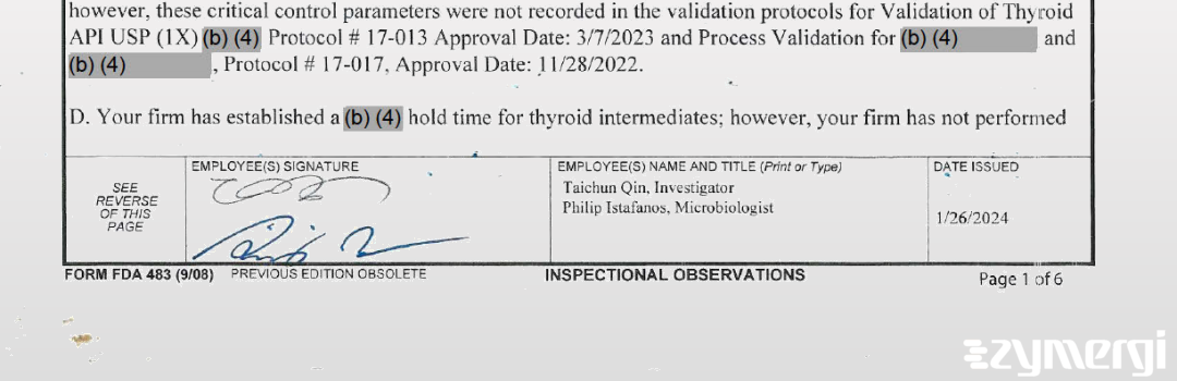 Taichun Qin FDA Investigator Philip F. Istafanos FDA Investigator 