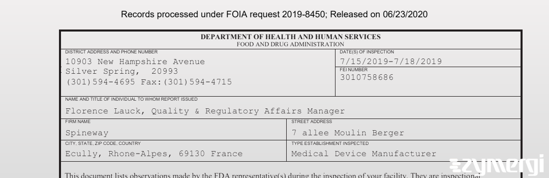 FDANews 483 Spineway Jul 18 2019 top