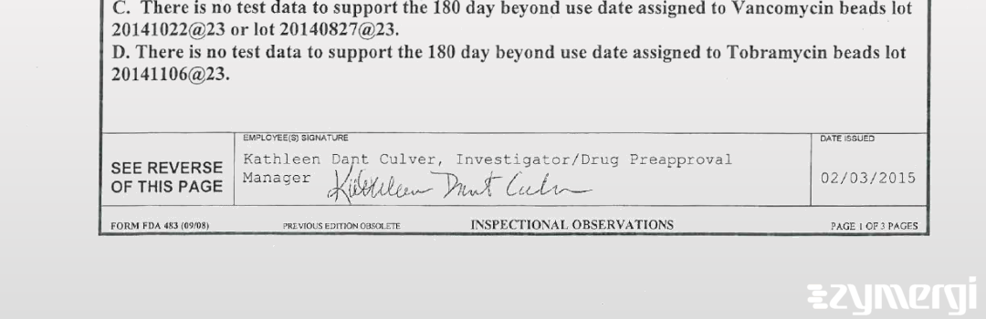 Kathleen D. Culver FDA Investigator
