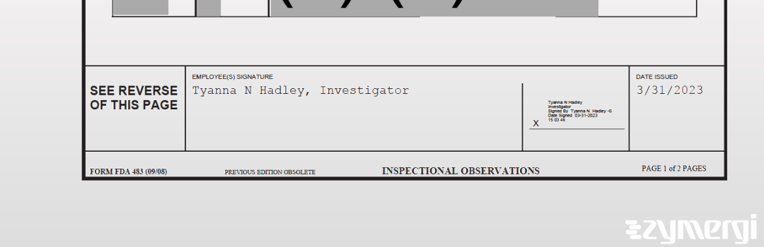 Tyanna N. Hadley FDA Investigator