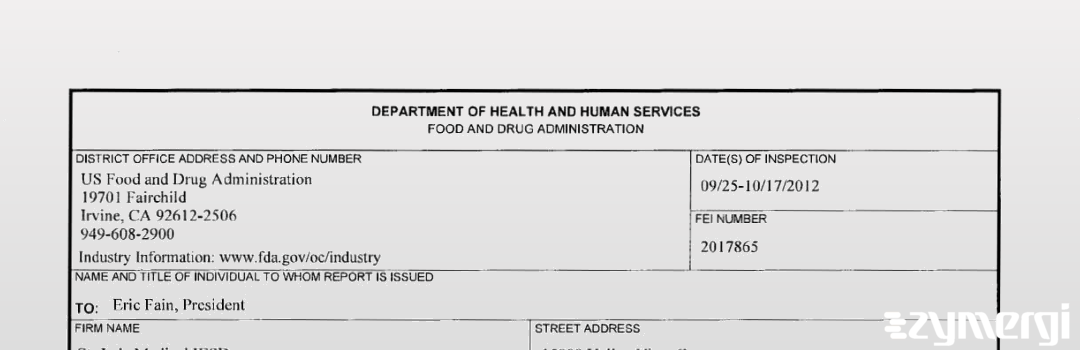 FDANews 483 St Jude Medical Cardiac Rhythm Management Division Oct 17 2012 top