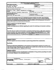 FDAzilla FDA 483 Stanley Specialty Pharmacy Compounding and We | 2016