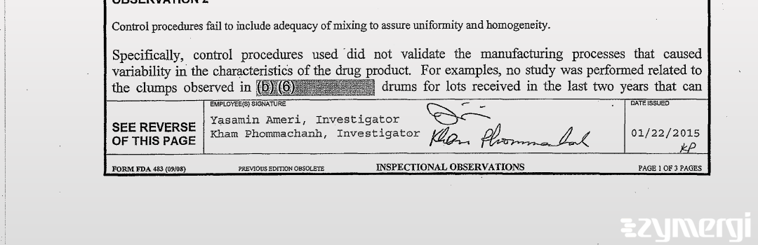 Kham Phommachanh FDA Investigator Yasamin Ameri FDA Investigator