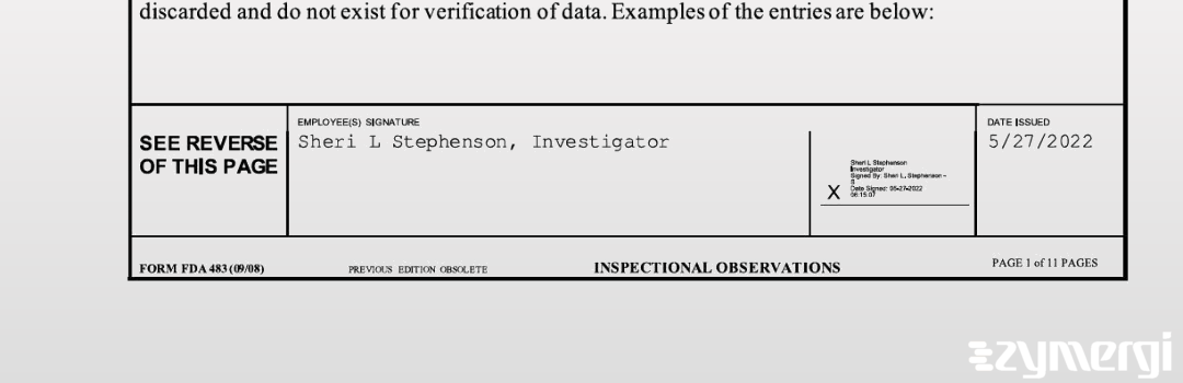 Sheri L. Stephenson FDA Investigator