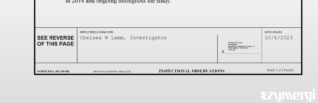 Chelsea W. Lamm FDA Investigator