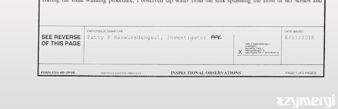 Patty P. Kaewussdangkul FDA Investigator