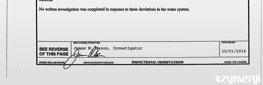 James M. Mason FDA Investigator