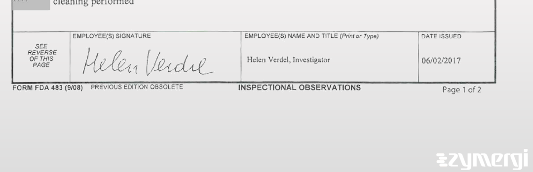 Helen Verdel FDA Investigator 