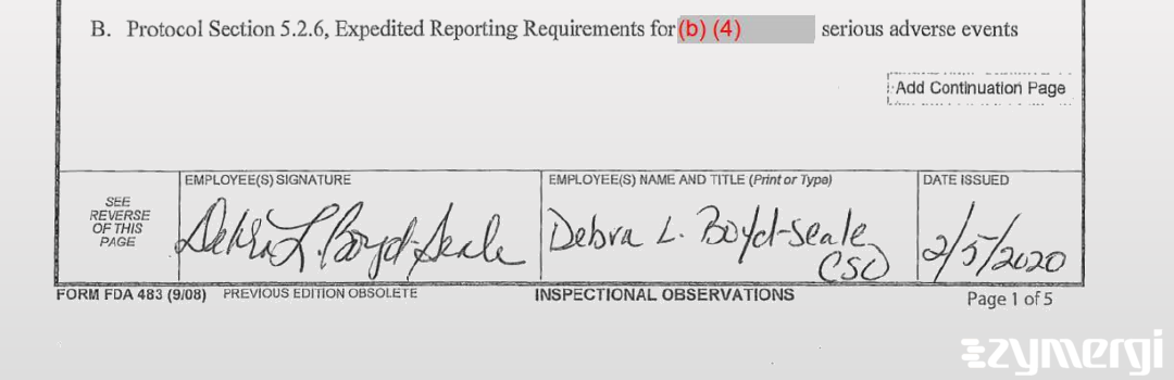 Debra L. Boyd Seale FDA Investigator Boyd Seale, Debra L FDA Investigator 