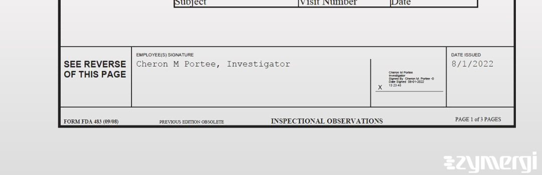 Cheron M. Portee FDA Investigator 