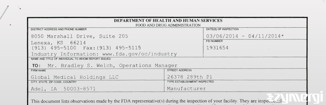 FDANews 483 Supply Partners, LLC Apr 11 2014 top