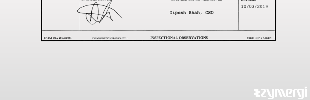 Dipesh K. Shah FDA Investigator 