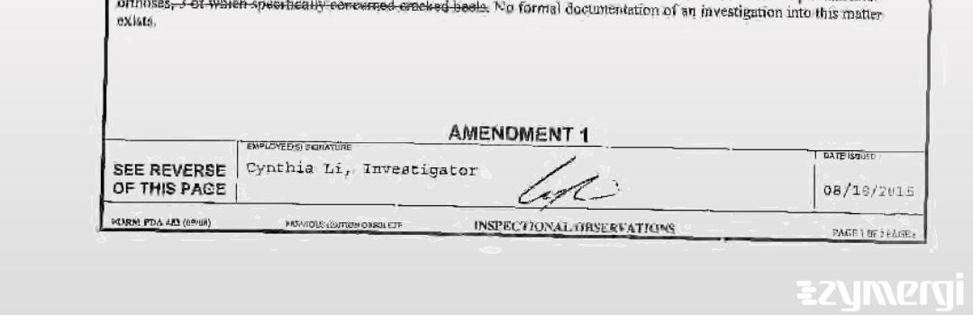 Cynthia Li FDA Investigator Cynthia L. Aycock FDA Investigator